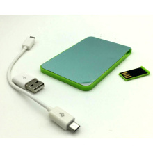 2016ept Whosale 2000mAh 2 in 1 Credit Card Size 2000mAh Power Bank with USB Flash Drive for Promotioal Gift